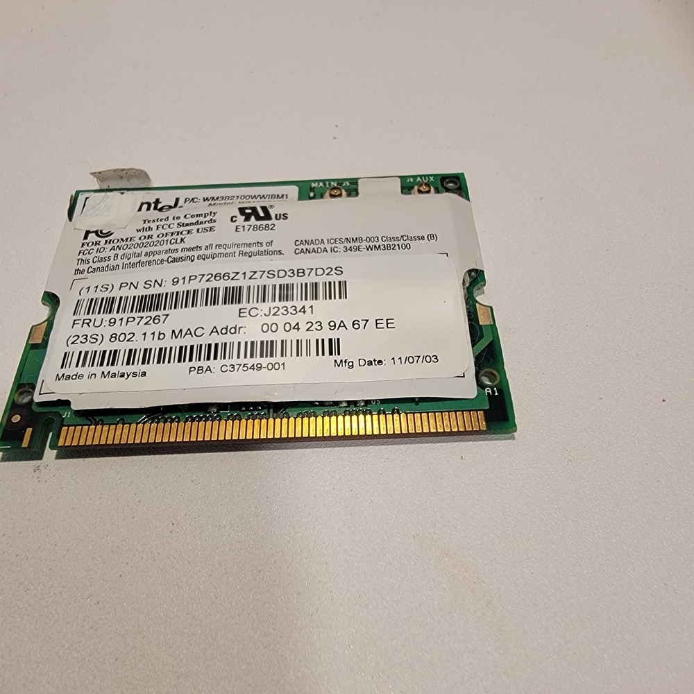 Original  IBM 91P7267 Intel Pro/Wireless WM3B2100 802.11b Mini PCI WiFi Wireless